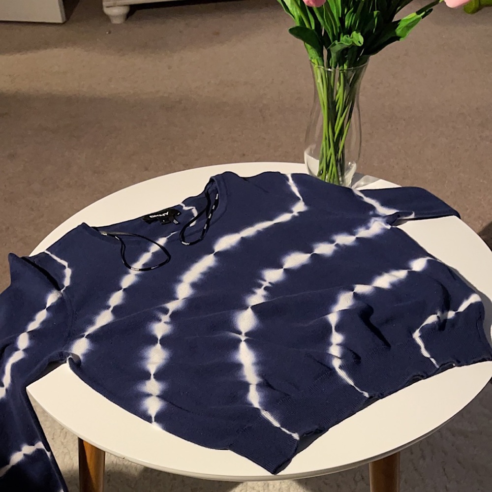 DKNY Dark Blue Tie Dye Long sleeved Shirt- Size: S